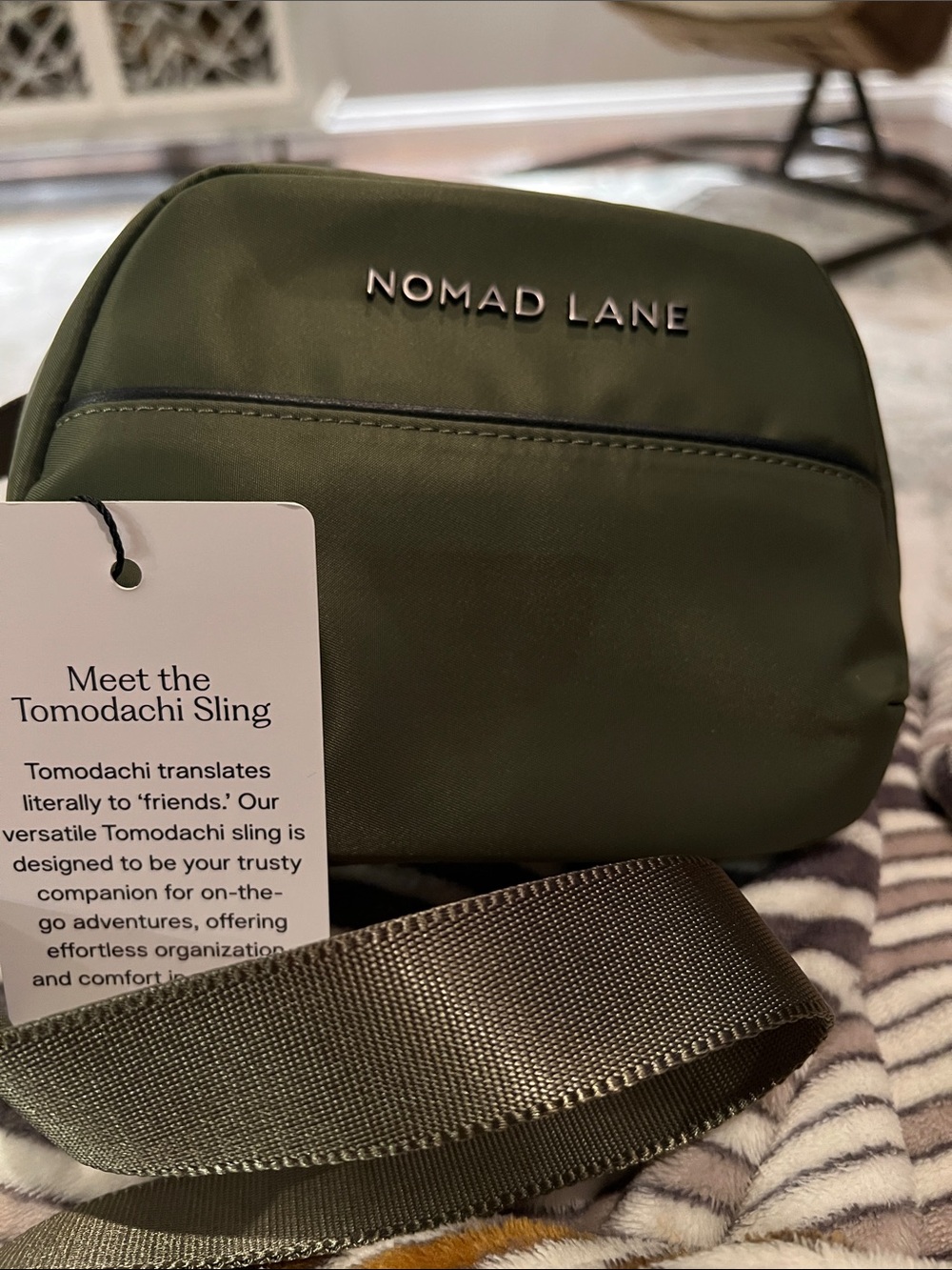 Nomad Lane Tomodachi Sling Crossbody Bag in Olive Green